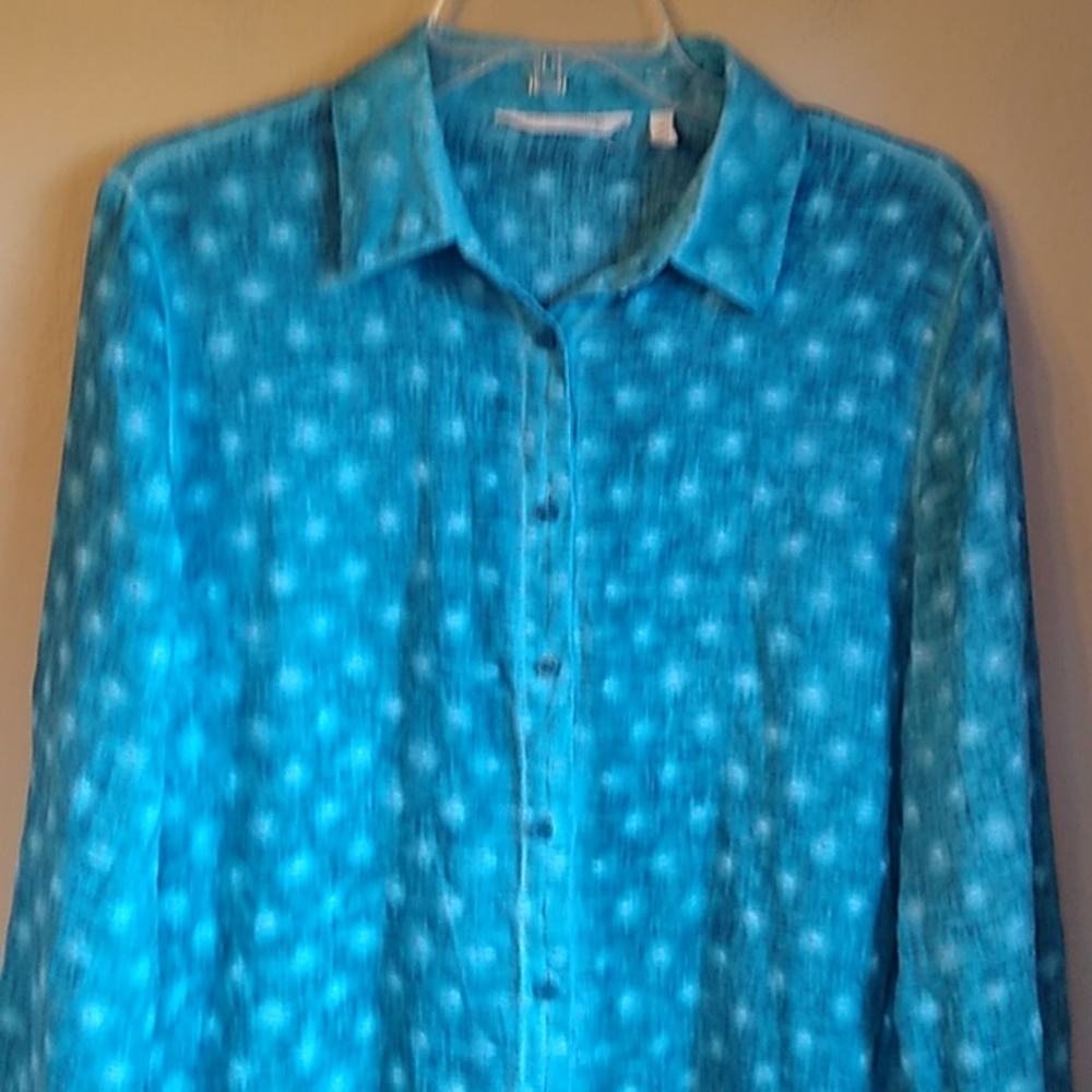 Soft Surrounding Long Line Tunic Button Front Shi… - image 2